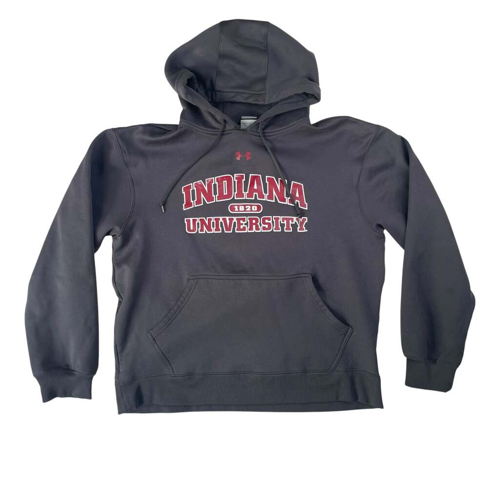 Under Armour Indiana University Hoodie Large Black Pullover Sweatshirt